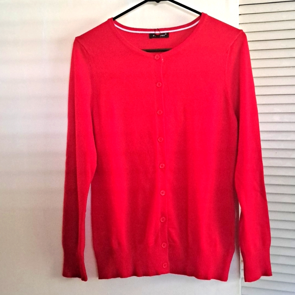 A.Jesdani Women's Button Down Crew Neck Long Sleeve Soft Knit Cardigan Sweater M